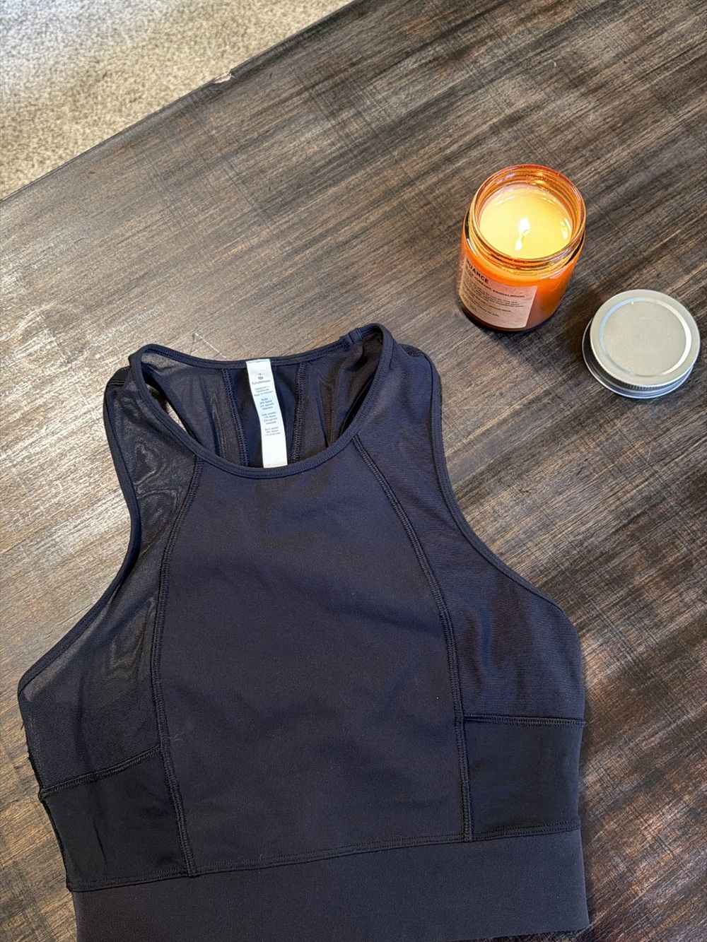 Women's Lululemon Black High-Neck Sports Bra Crop Top